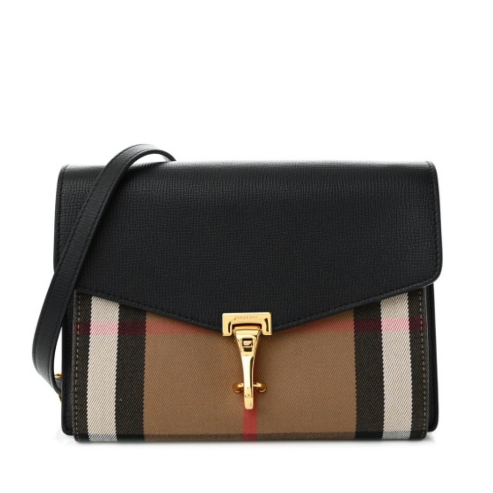 Burberry Black and Brown Crossbody Bag with Signature Check